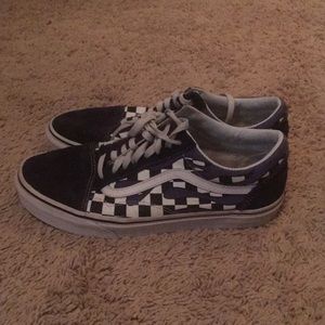 Vans Nave Blue Checkered Flame Shoes
